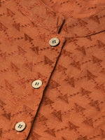 Thumbnail for Jompers Women Rust Brown Embroidered Straight Kurta - Distacart
