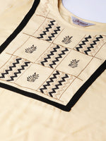 Thumbnail for Jompers Women Cream-Coloured Yoke Design Straight Kurta - Distacart