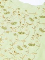 Thumbnail for Jompers Women Green & Golden Yoke Design A-Line Kurta - Distacart