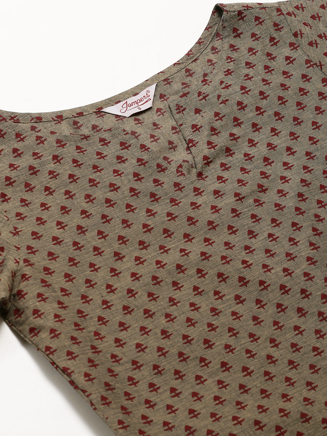 Jompers Women Grey & Maroon Printed Straight Kurta - Distacart