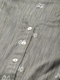 Thumbnail for Jompers Women Grey Woven Design Flaired Kurta - Distacart