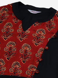 Thumbnail for Jompers Women Black & Brown Printed Yoke Design Anarkali Kurta - Distacart