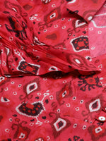 Thumbnail for Jompers Women Coral Red & Black Ethnic Motifs Printed Angrakha Anarkali Kurta - Distacart