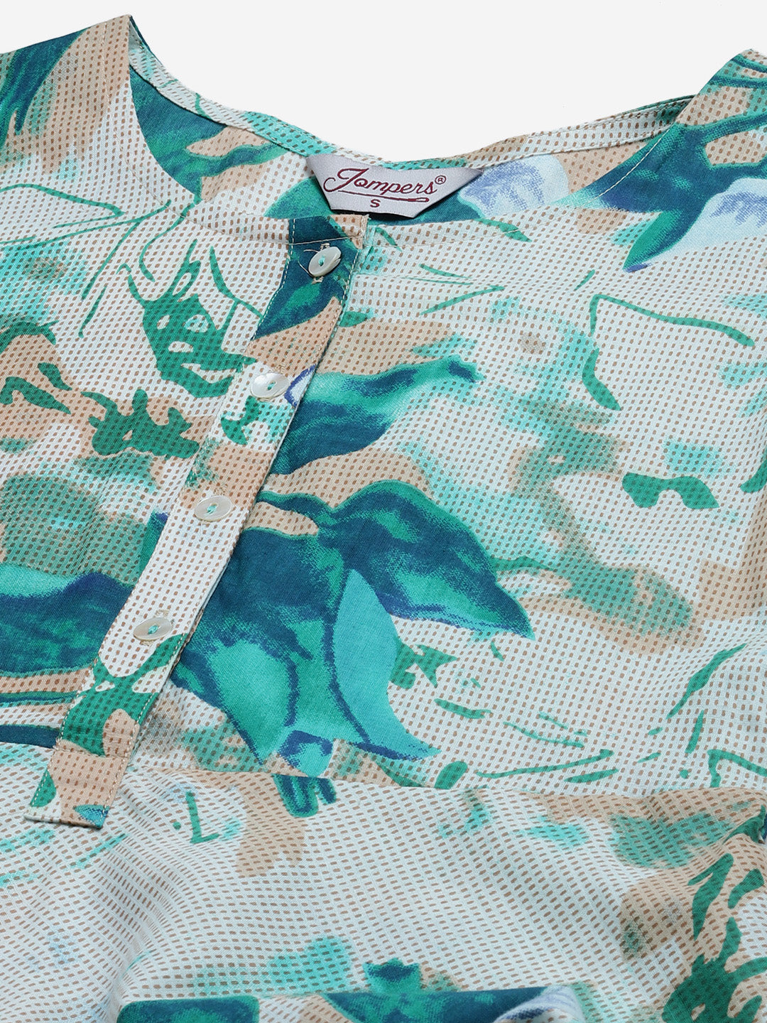 Jompers Women Off White & Blue Floral Printed Floral Anarkali Kurta - Distacart