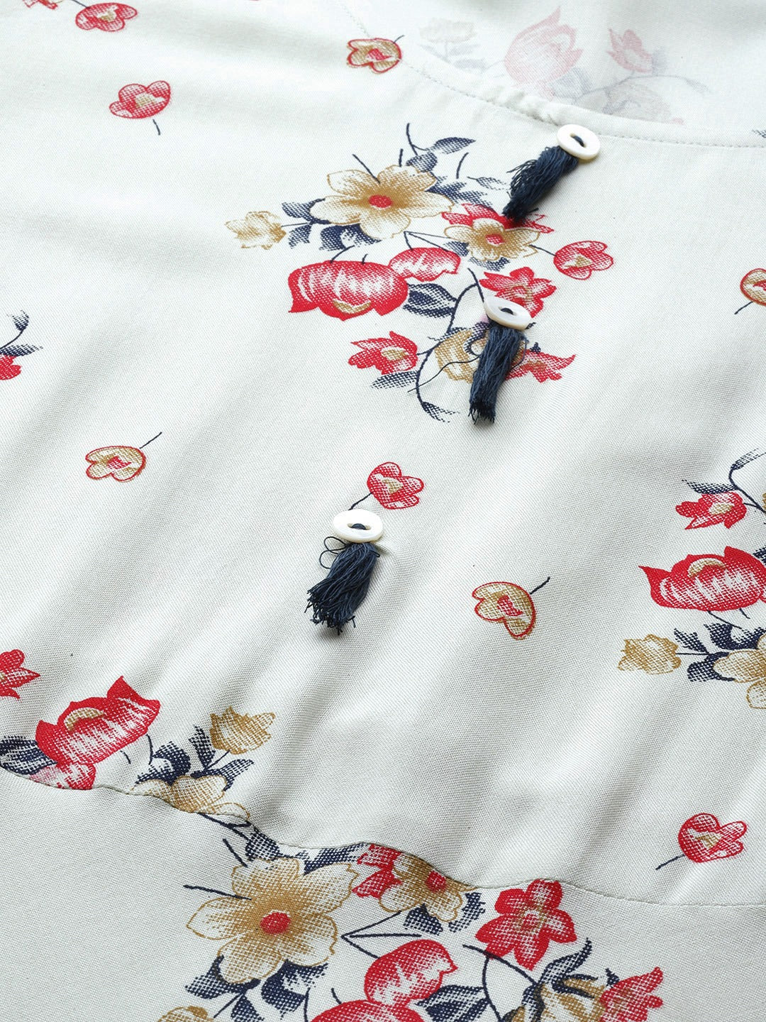 Jompers Women Green & Red Floral Printed A-Line Kurta - Distacart