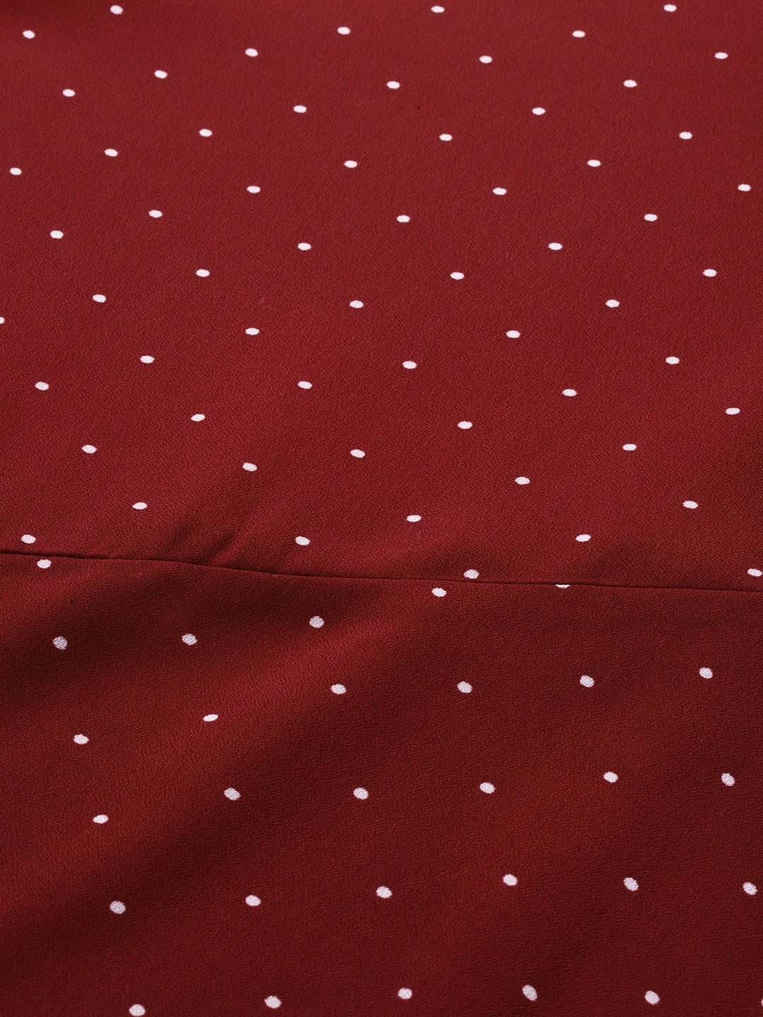 Jompers Women Maroon & White Polka Dots Print Bell Sleeves Anarkali Kurta - Distacart