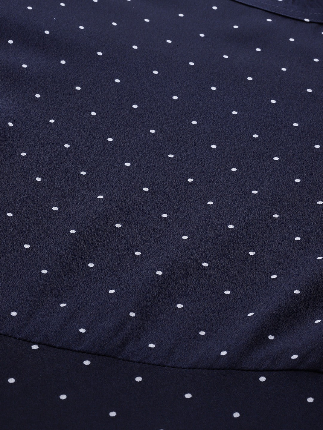 Jompers Women Navy Blue & White Polka Dots Print Bell Sleeves Anarkali Kurta - Distacart