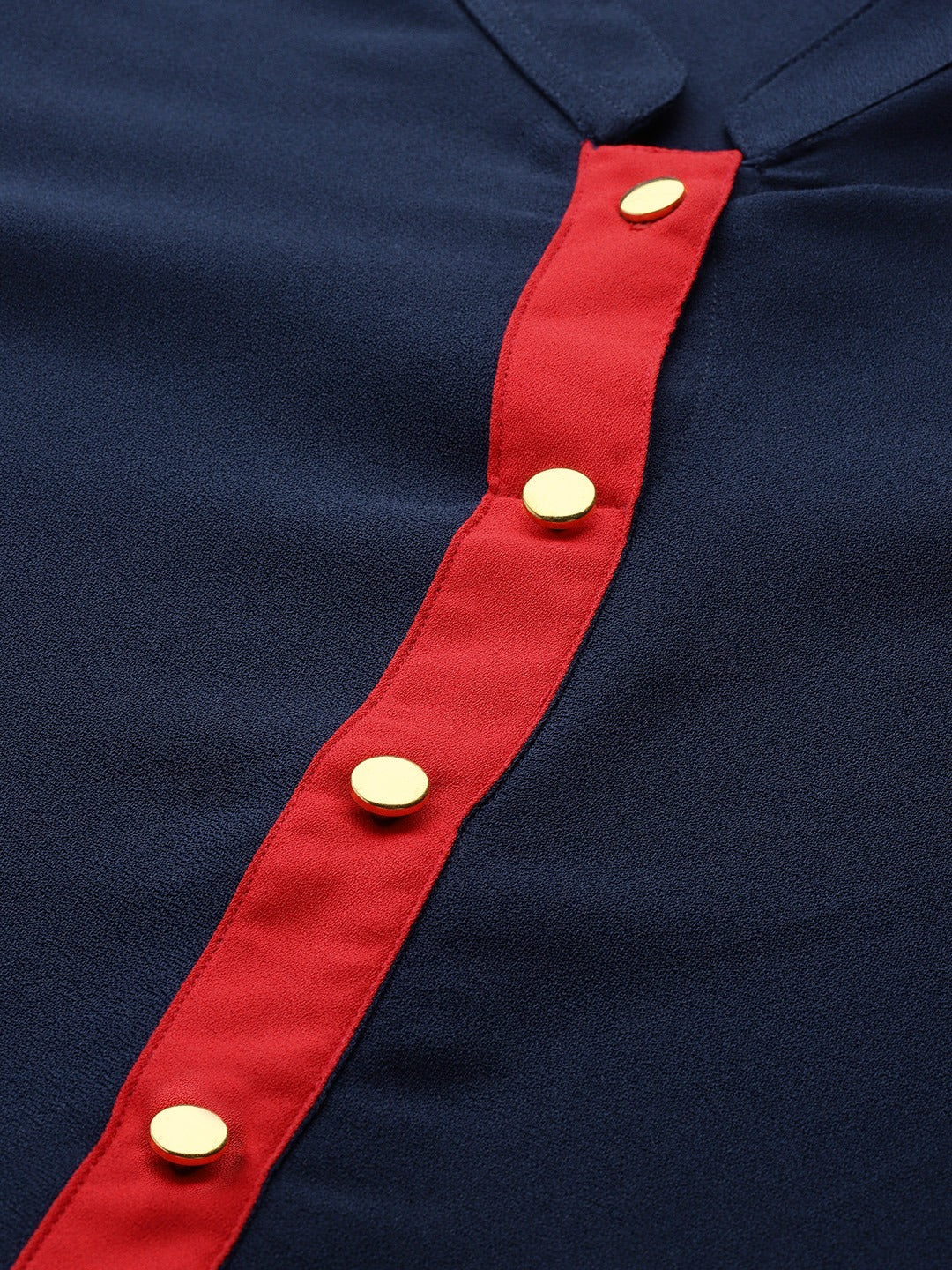 Jompers Women Navy Blue & Red Solid A-line Kurta - Distacart
