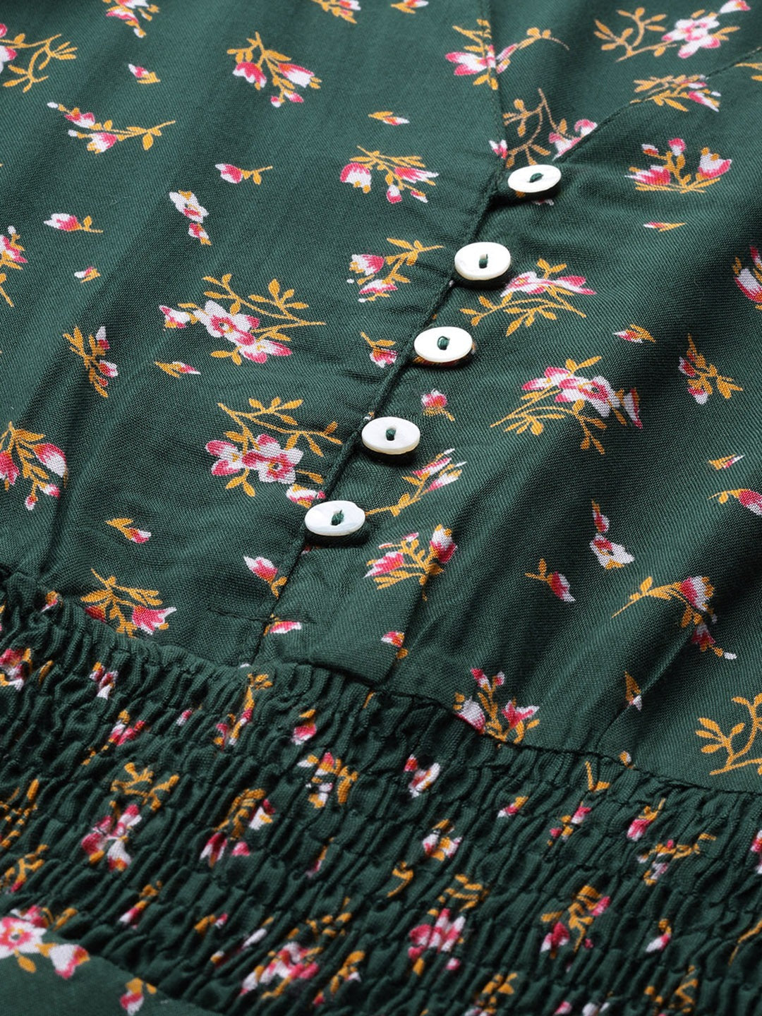 Jompers Women Green & Pink Floral Printed Floral Anarkali Kurta - Distacart