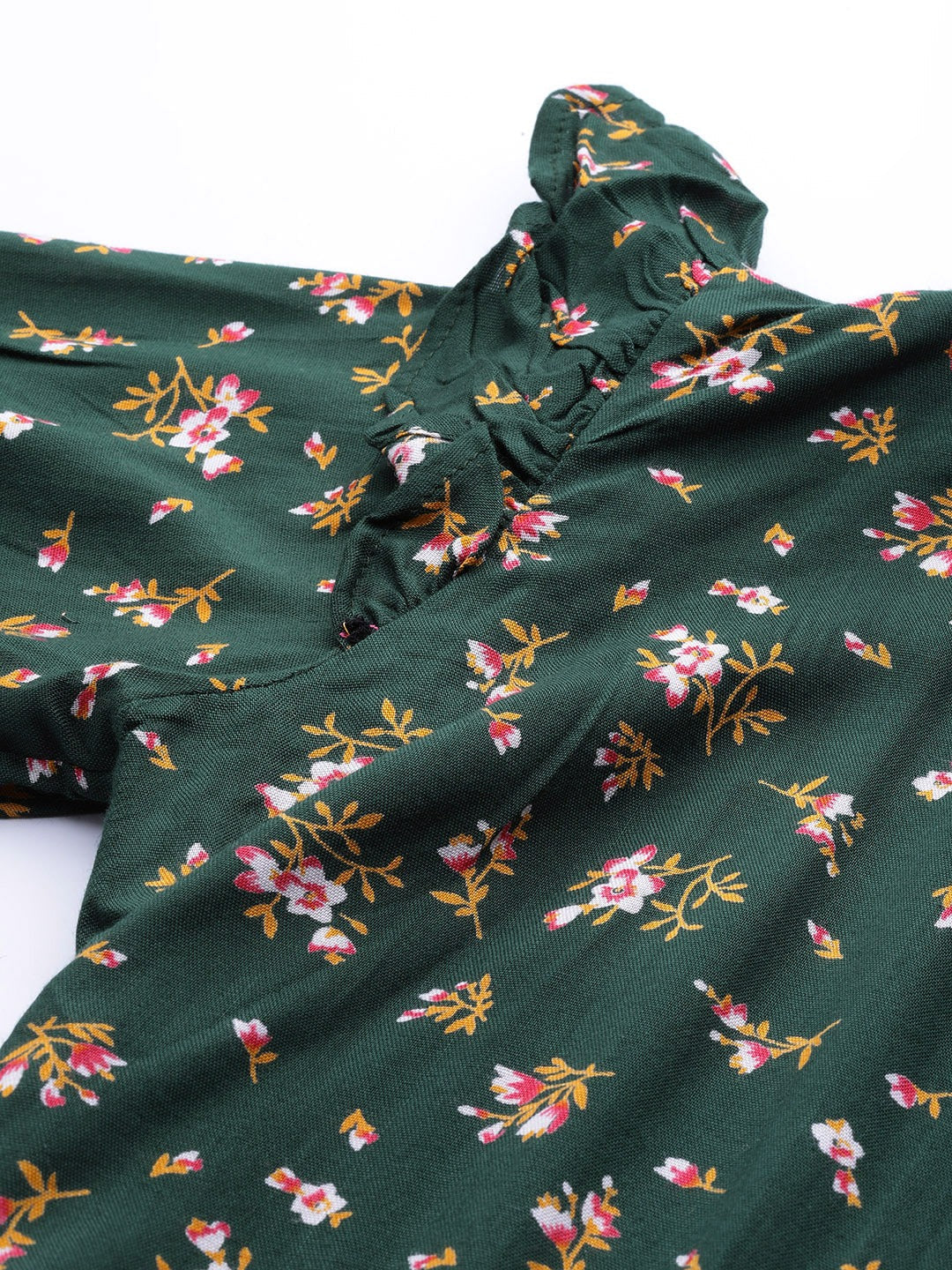 Jompers Women Green & Pink Floral Printed Floral Anarkali Kurta - Distacart