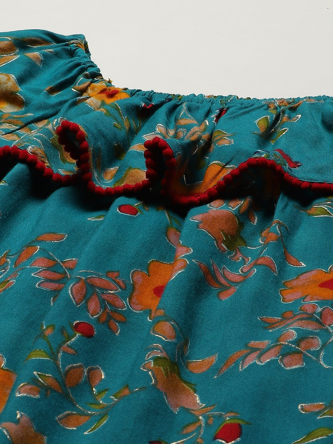 Jompers Women Rama-Green & Yellow Floral Printed Straight Kurta - Distacart