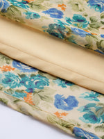 Thumbnail for Jompers Women Beige, Blue & Green Floral Printed Georgette Kurta - Distacart