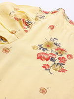 Thumbnail for Jompers Women Yellow & Red Floral Printed Kurta - Distacart