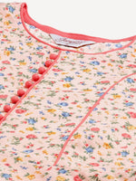 Thumbnail for Jompers Women Orange & Blue Floral Printed Floral Kurta - Distacart