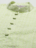 Thumbnail for Jompers Men's Green Embroidered Kurta Only