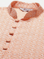 Thumbnail for Jompers Men's Orange Embroidered Kurta Only