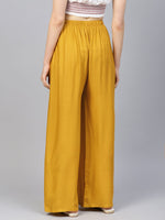 Thumbnail for Jompers Women Mustard Solid Straight Palazzos - Distacart