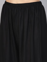 Thumbnail for Jompers Women Black Solid Straight Palazzos - Distacart
