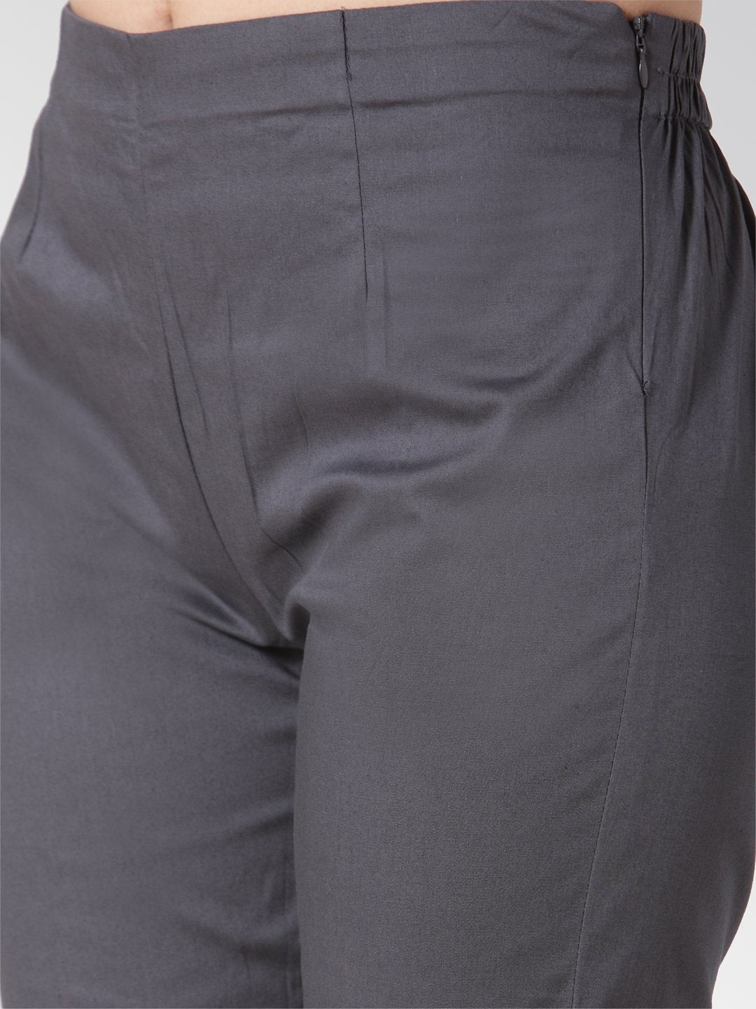 Jompers Women Grey Smart Slim Fit Solid Regular Trousers - Distacart