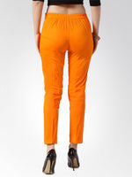Thumbnail for Jompers Women Orange Smart Slim Fit Solid Regular Trousers - Distacart