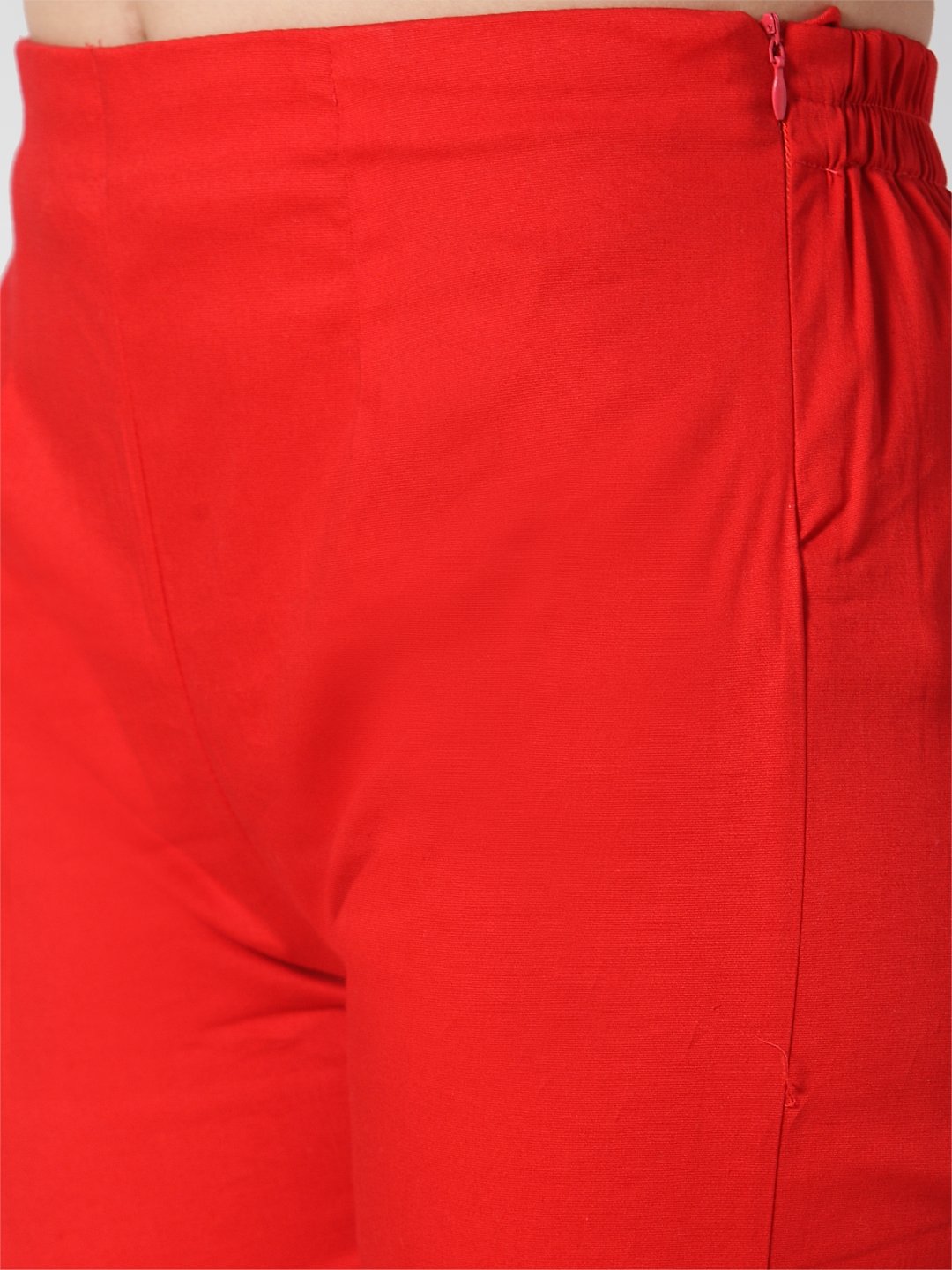 Jompers Women Red Smart Slim Fit Solid Regular Trousers - Distacart