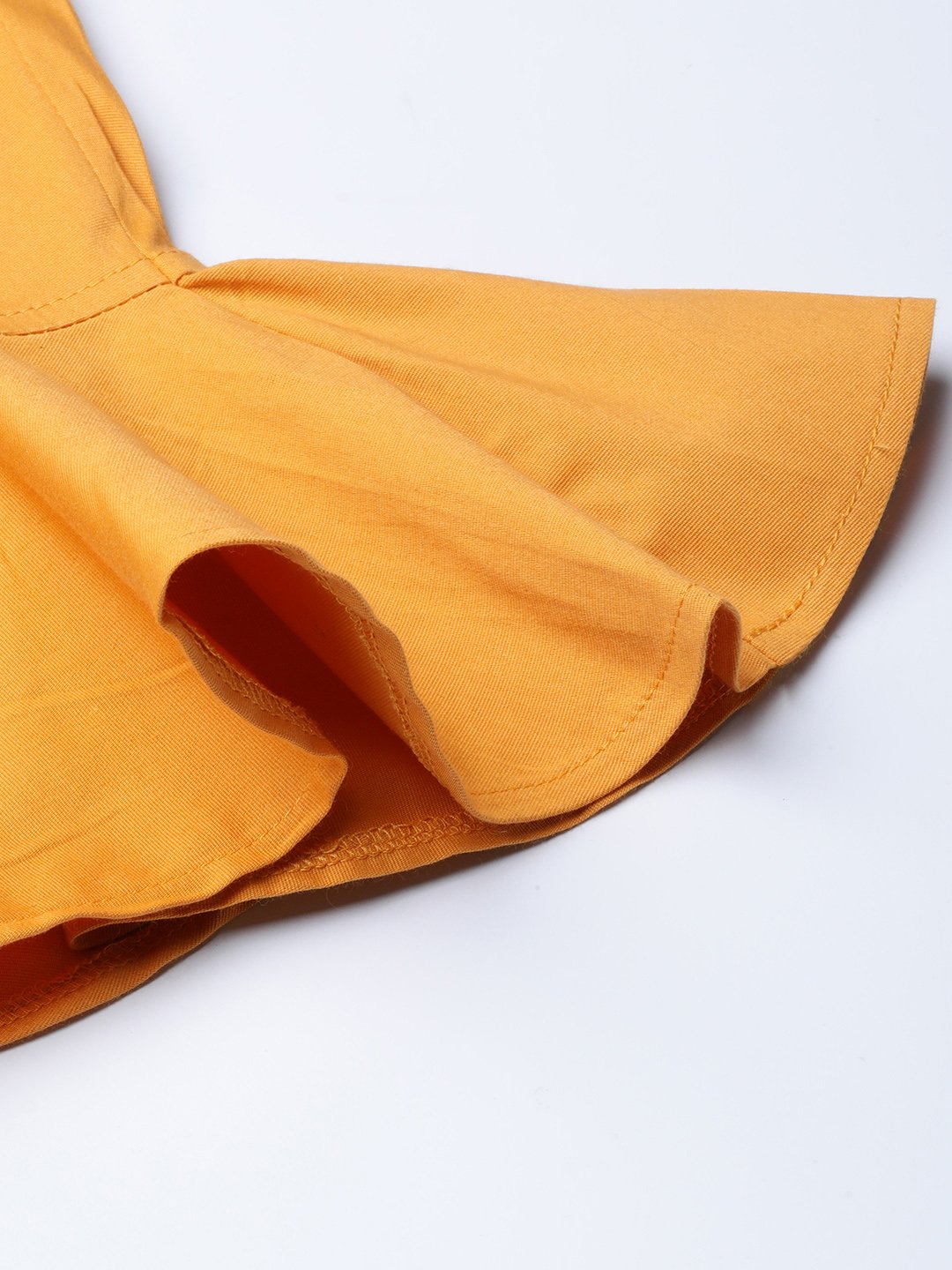 Jompers Women Mustard Smart Fit Solid Bottom Flared Trousers - Distacart