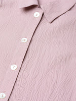 Thumbnail for Jompers Women Purple Regular Fit Crinkled Effect Casual Shirt - Distacart