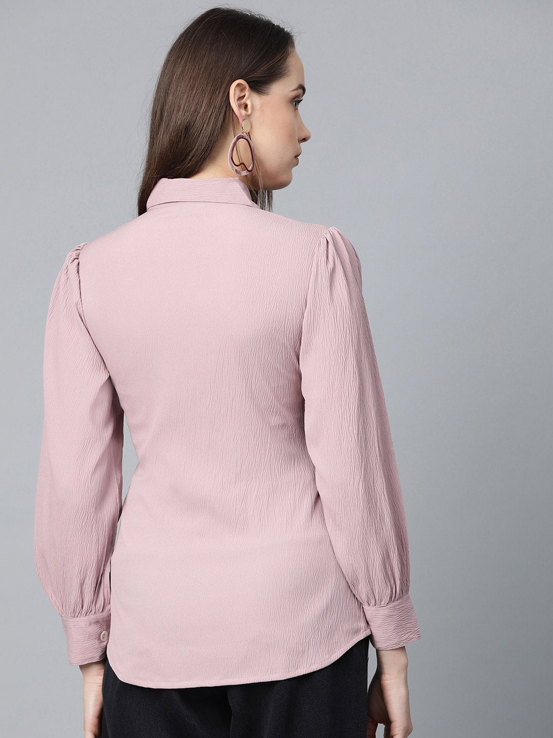 Jompers Women Purple Regular Fit Crinkled Effect Casual Shirt - Distacart
