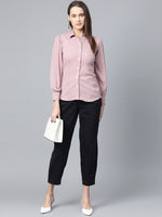 Thumbnail for Jompers Women Purple Regular Fit Crinkled Effect Casual Shirt - Distacart