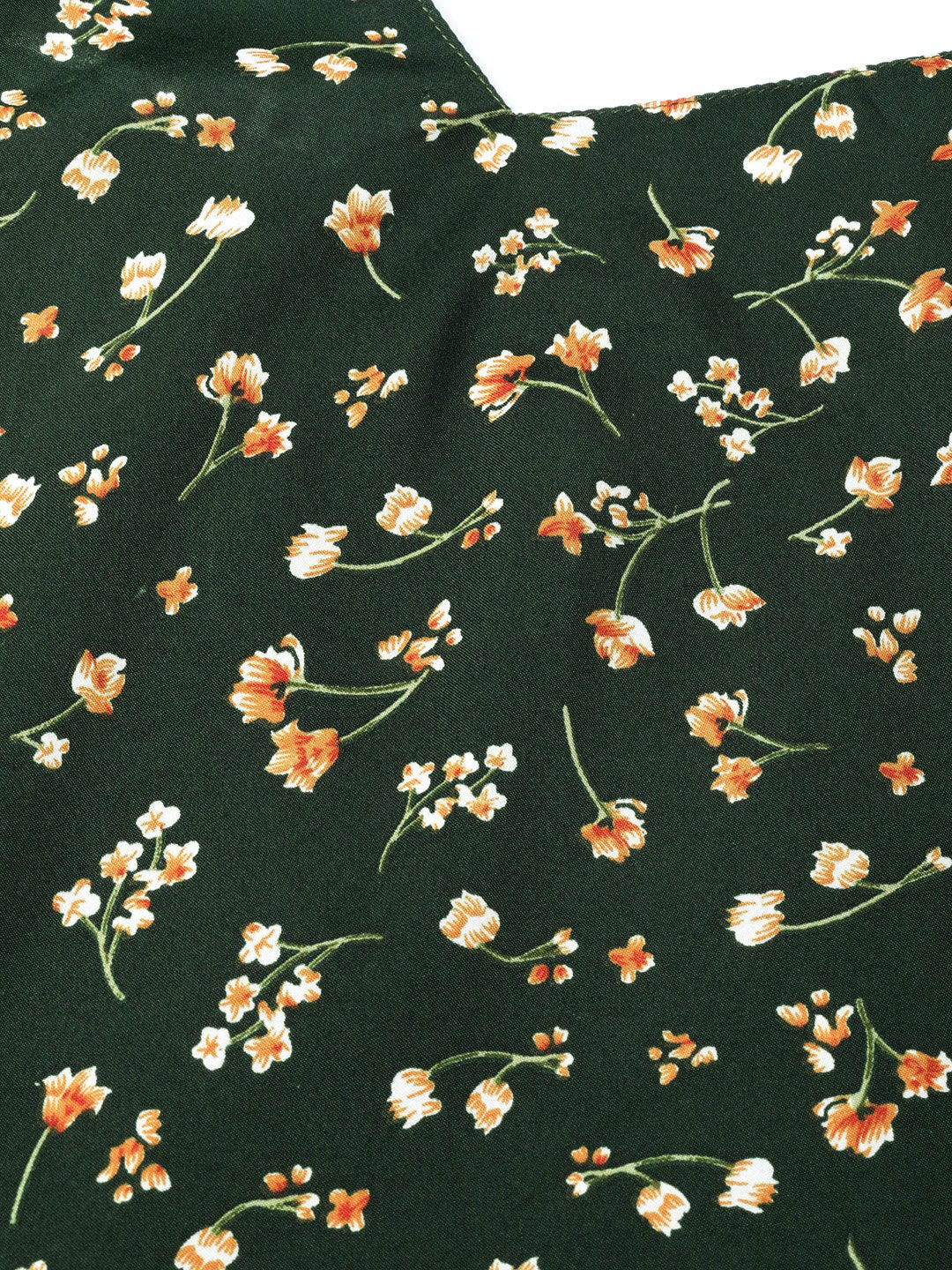 Jompers Women Green & Brown Printed A-Line Top - Distacart