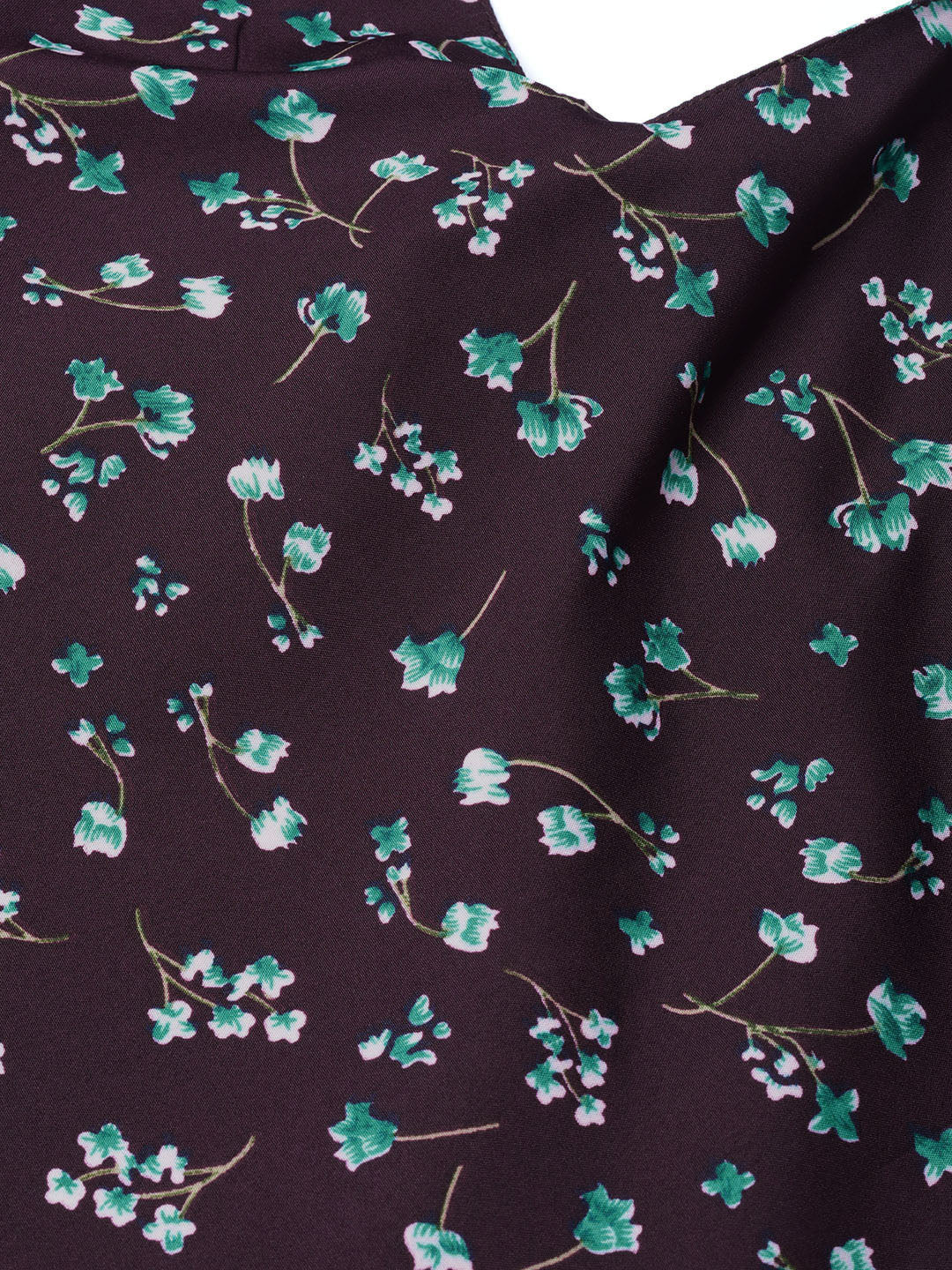 Jompers Women Purple & Blue Printed A-Line Top - Distacart