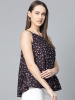 Thumbnail for Jompers Women Purple & Blue Printed A-Line Top - Distacart