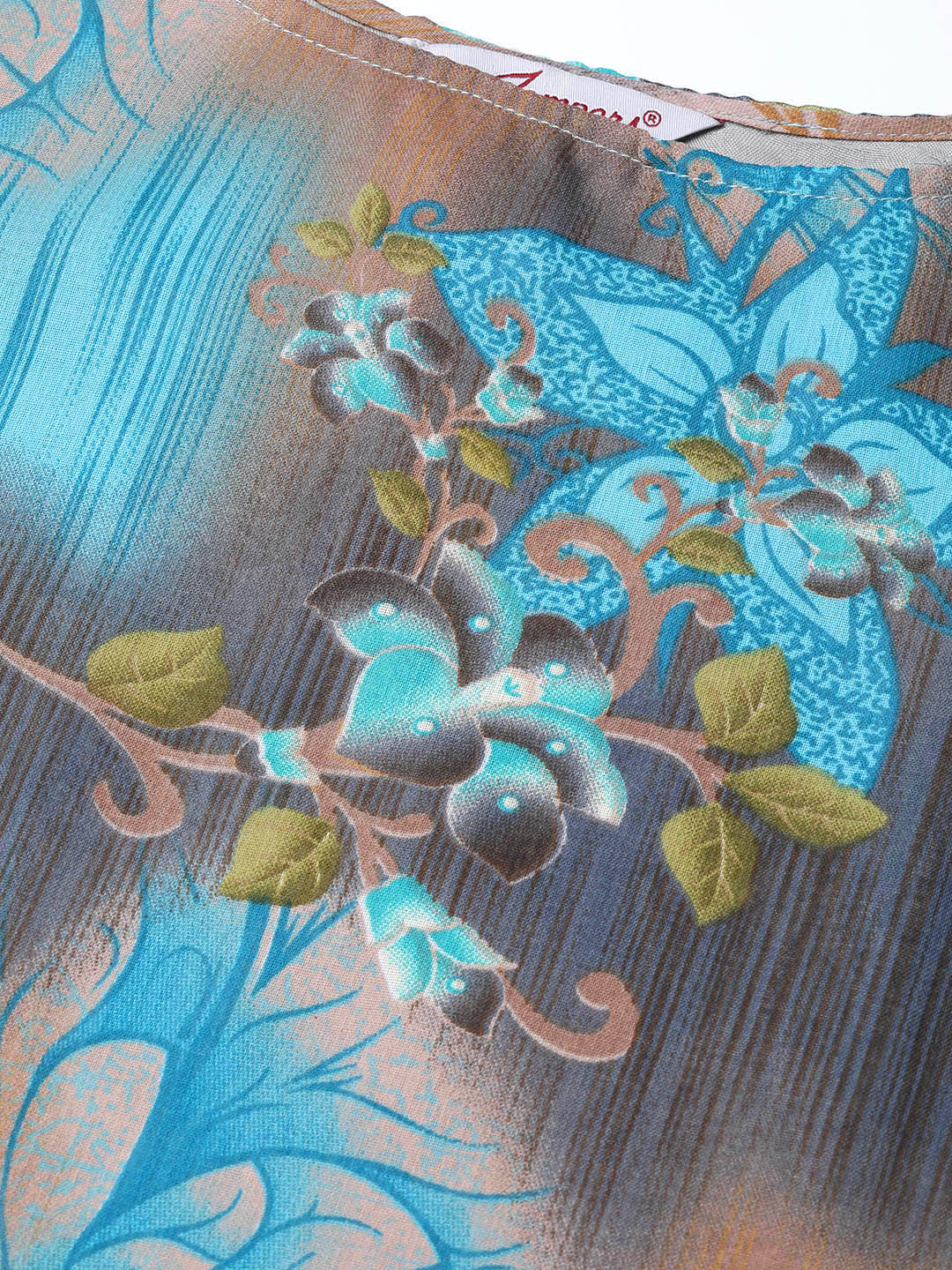 Jompers Women Grey & Blue Printed Top - Distacart