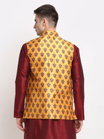 Thumbnail for Jompers Men's Yellow Digital Printed Yellow Waistcoat