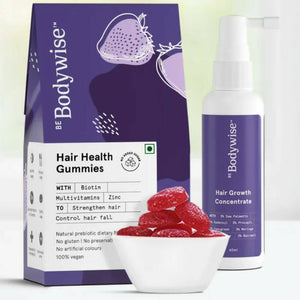 BeBodywise Hair Growth Concentrate and Hair Health Gummies - Distacart