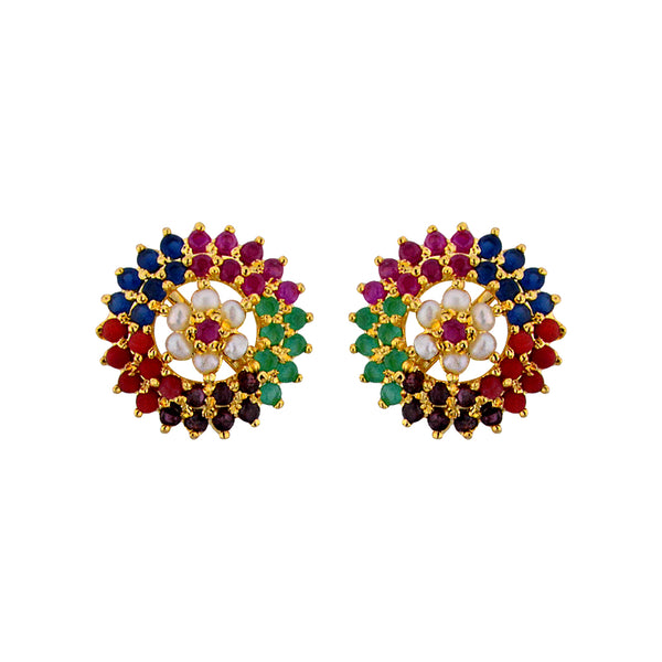 J Pearls Multi Colour Studs - Real Pearl Jewelry - Distacart