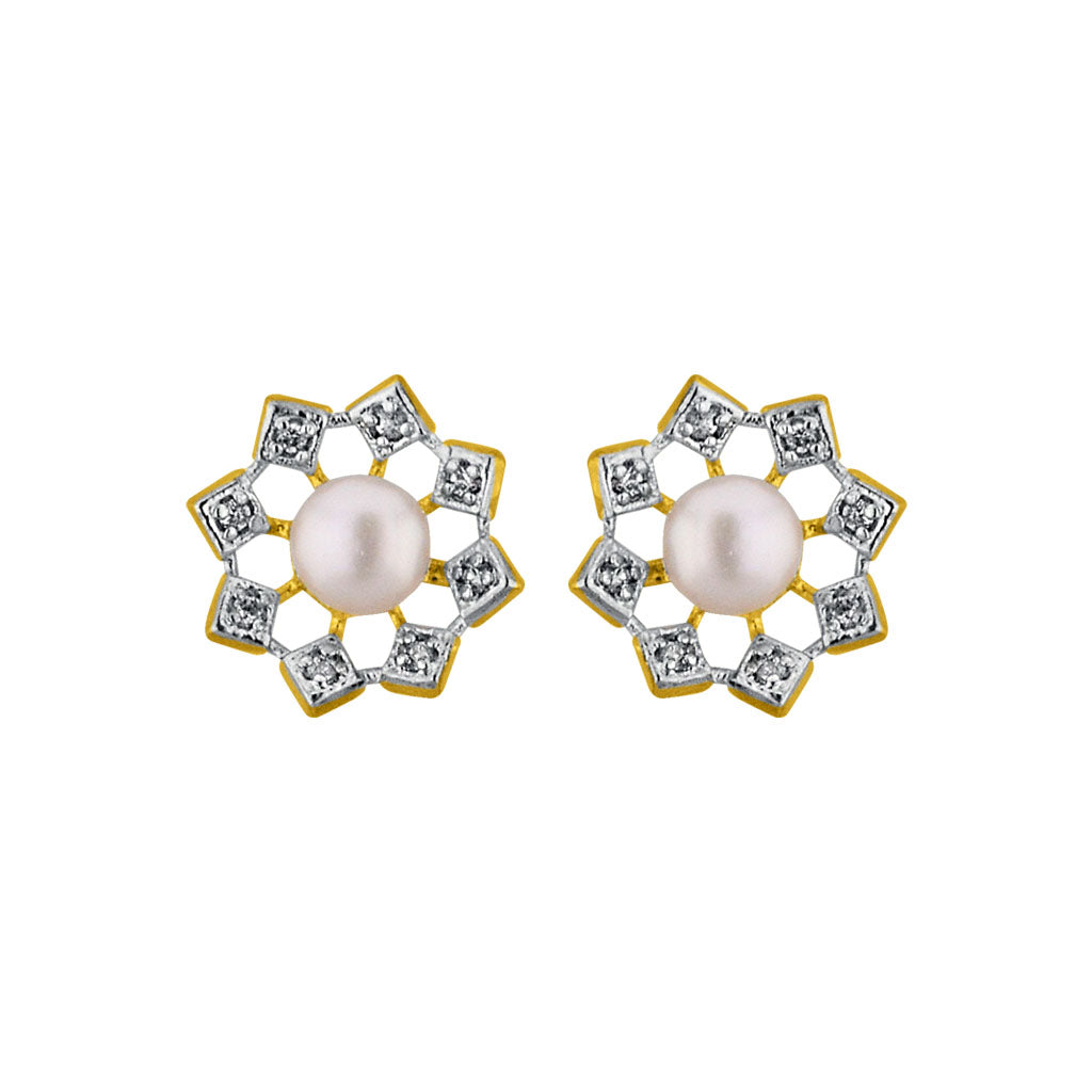 J Pearls Sun Flower Earrings - Real Pearl Jewelry - Distacart