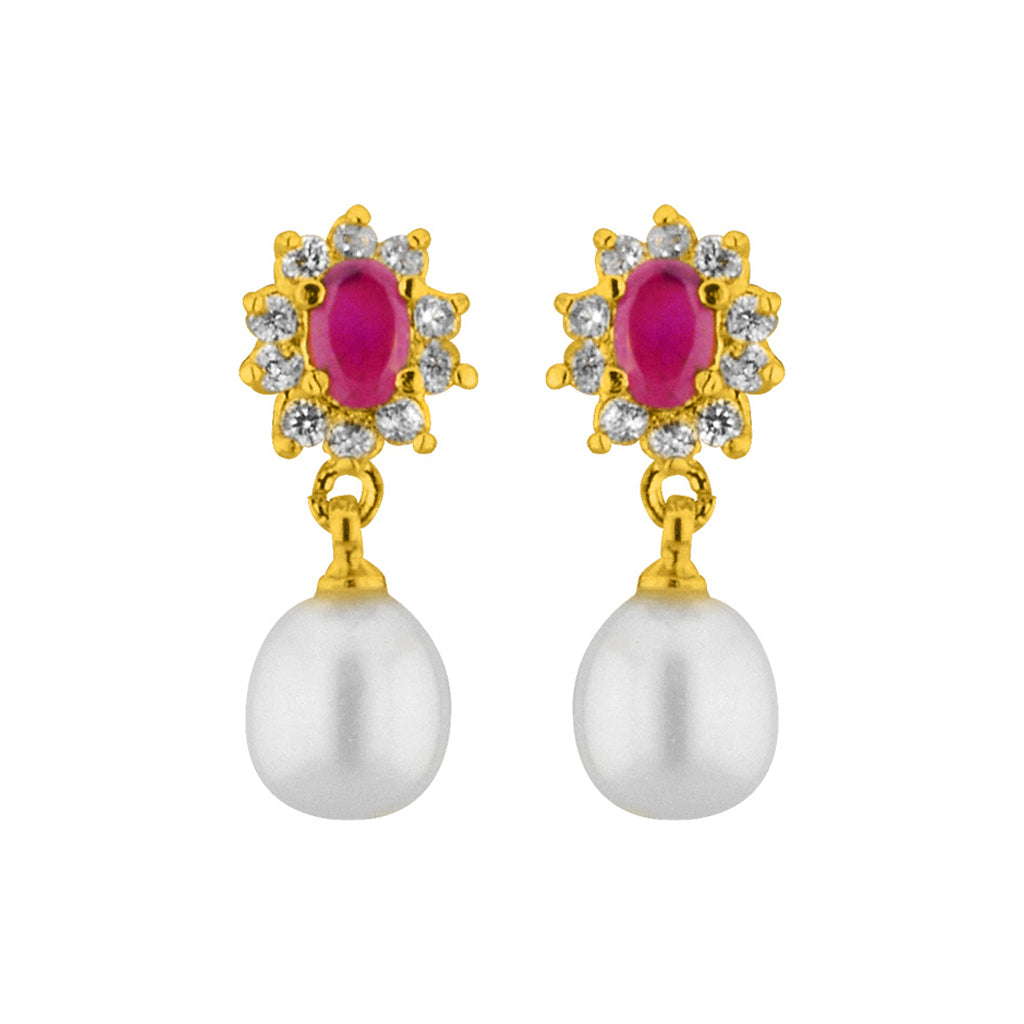 J Pearls Sparkle Pearl Earrings - Real Pearl Jewelry - Distacart