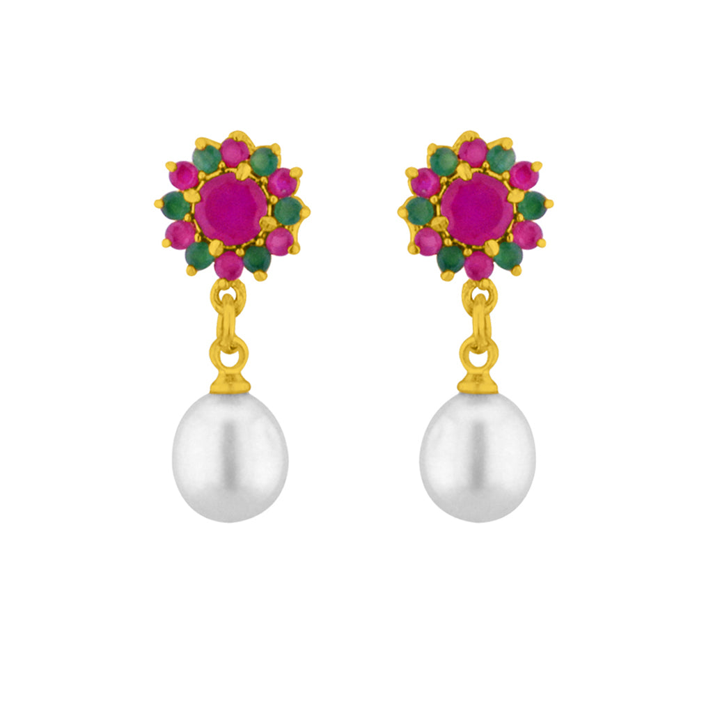 Buy Sri Jagdamba Pearls Timeless Pearl White & Golden Stud Earrings Online  At Best Price @ Tata CLiQ