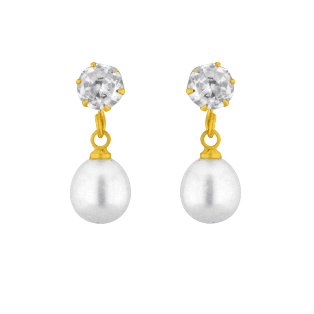 J Pearls White Drop Pearl Earrings - Real Pearl Jewelry - Distacart