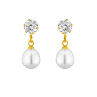 Thumbnail for J Pearls White Drop Pearl Earrings - Real Pearl Jewelry - Distacart