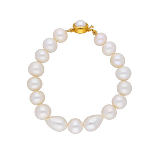 J Pearls Single Line White Pearl Bracelet - Real Pearl Jewelry - Distacart