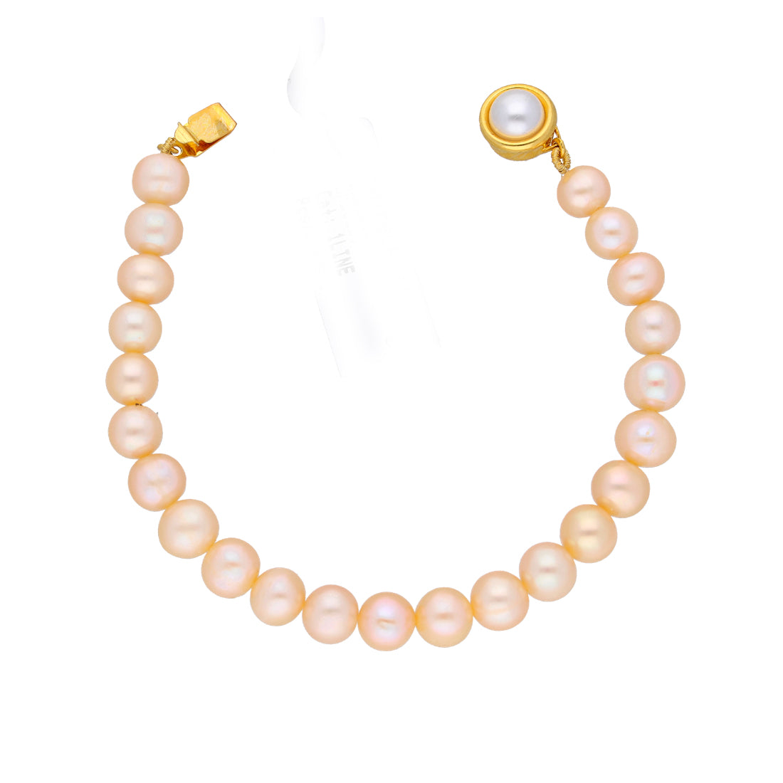J Pearls Single Line Pink Pearl Bracelet - Real Pearl Jewelry - Distacart