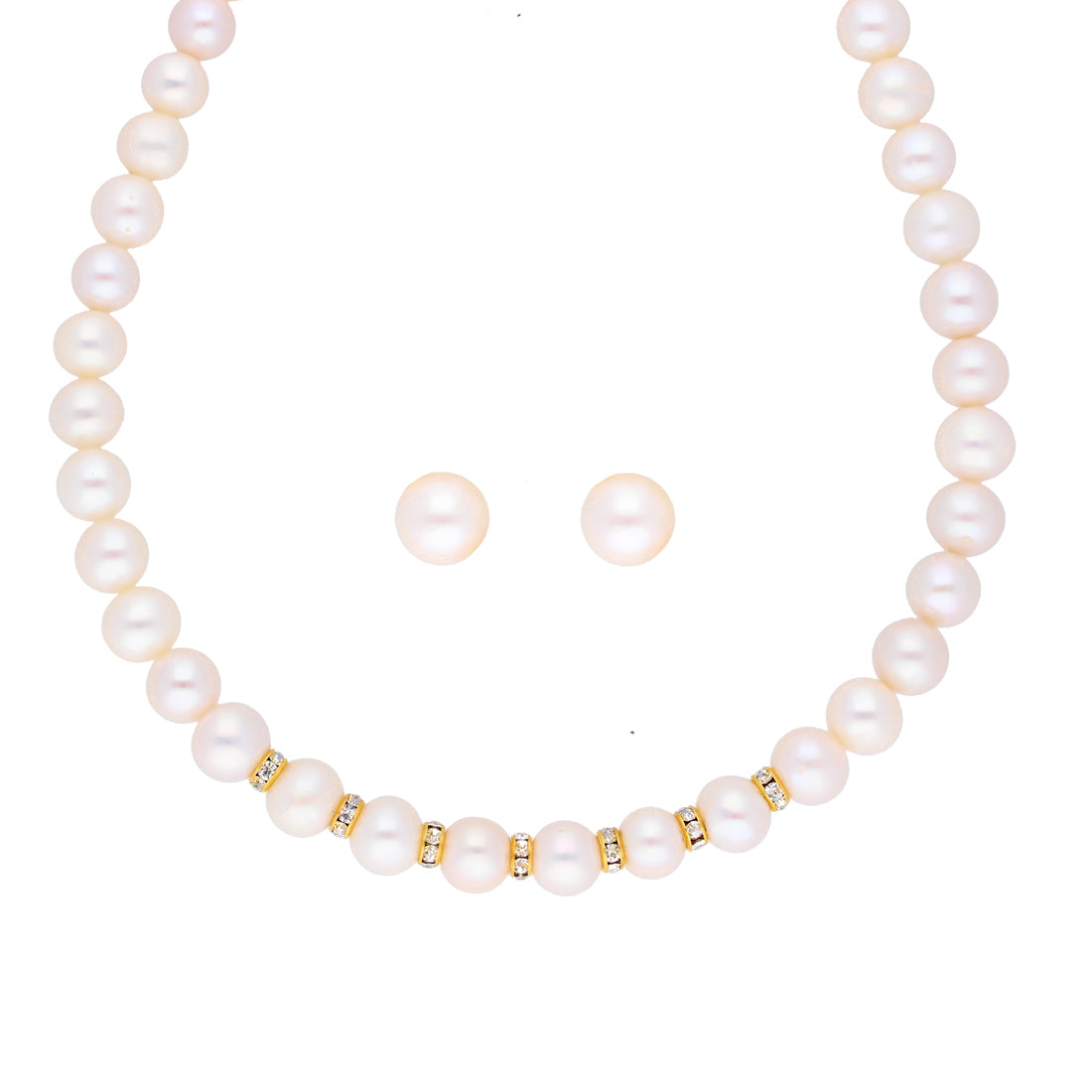 J Pearls Simple Pearl Set - Real Pearl Jewelry - Distacart