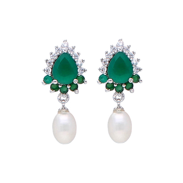 J Pearls Sparkling Pearl Earrings - Real Pearl Jewelry - Distacart