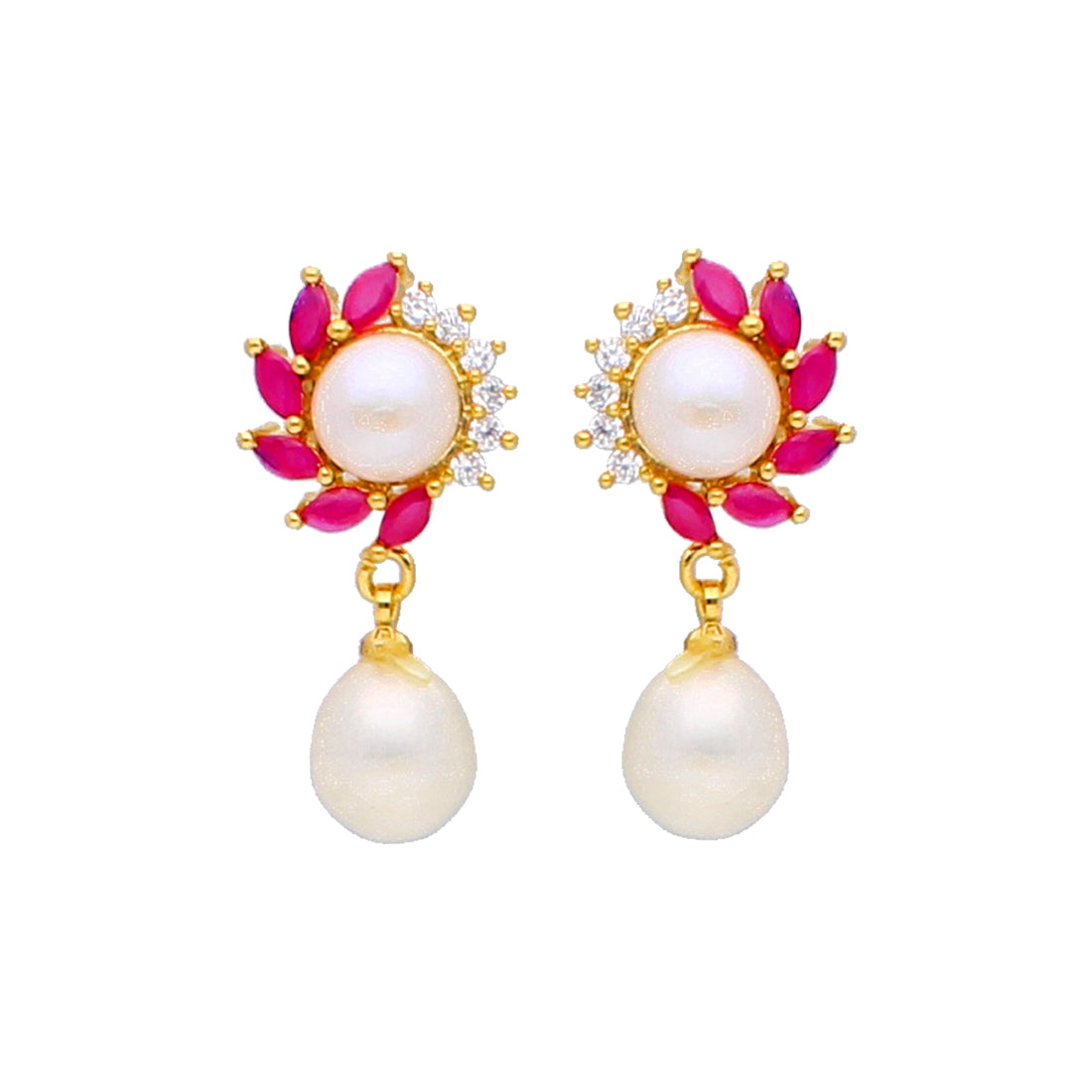 J Pearls Mahika Pearl Earrings - Real Pearl Jewelry - Distacart