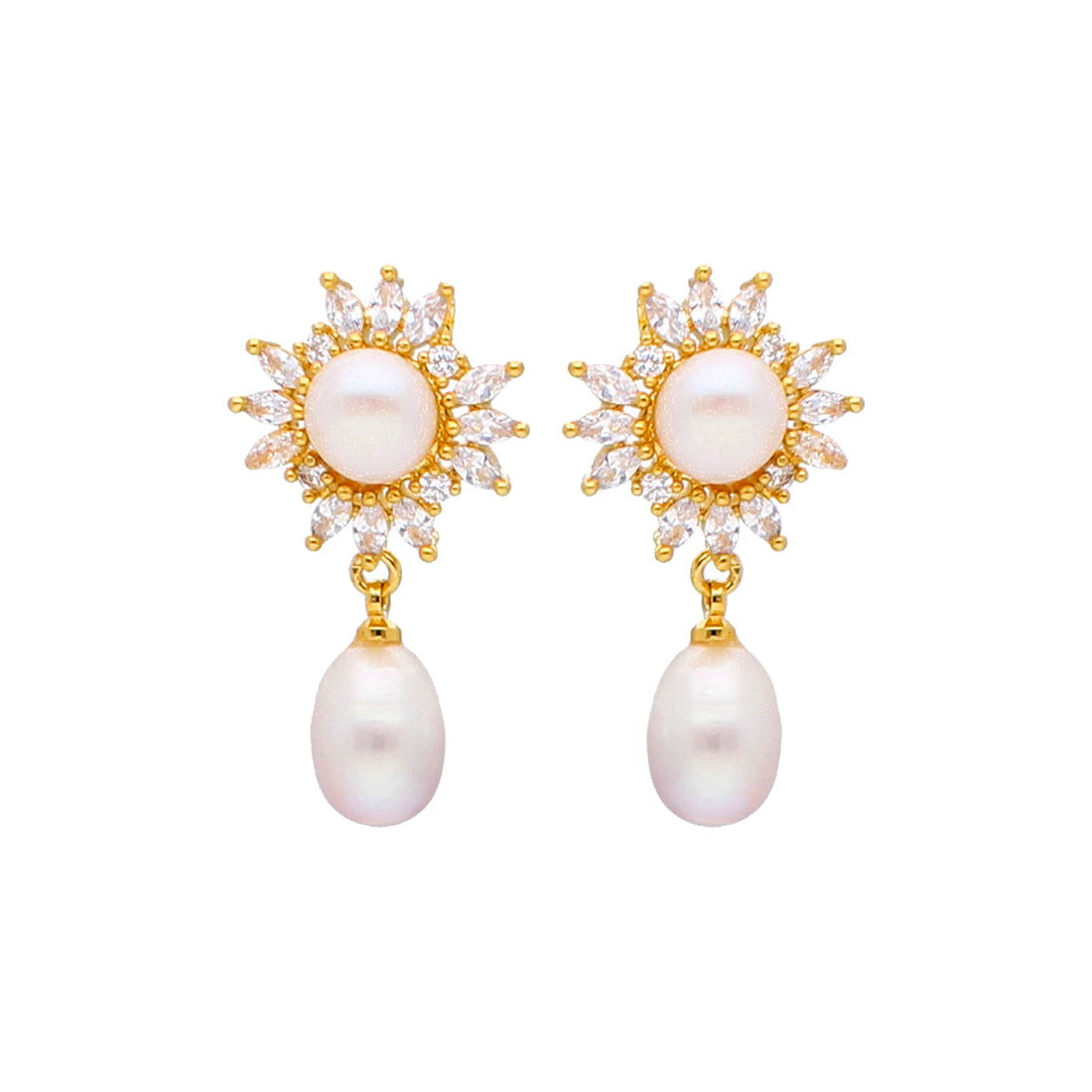 J Pearls Blazing Pearl Earrings - Real Pearl Jewelry - Distacart