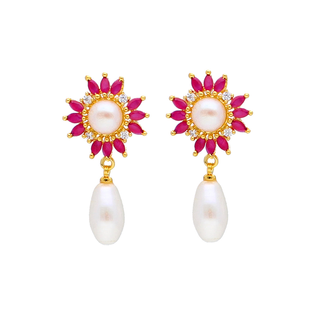 J Pearls Laya Pearl Earrings - Real Pearl Jewelry - Distacart