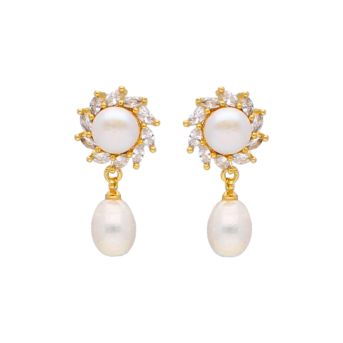 J Pearls Shine Pearl Earrings - Real Pearl Jewelry - Distacart