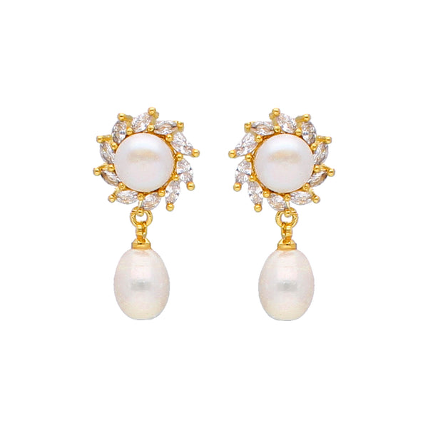 J Pearls Shine Pearl Earrings - Real Pearl Jewelry - Distacart